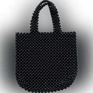 MOVING SALE Beaded Black Small Tote Bag